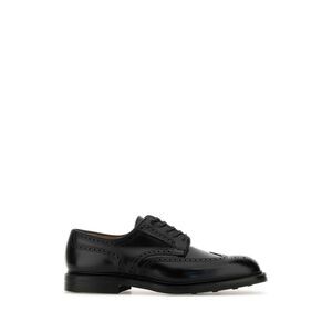 Crockett&Jones Men Black Leather Pembroke Lace-Up Shoes